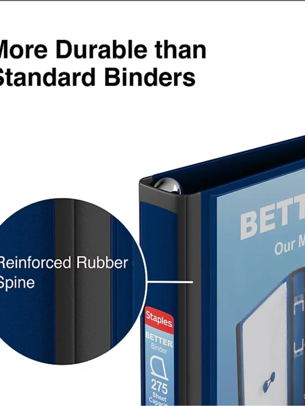 NWOT Staples Better Binder D Ring 1-Inch Blue & 1.5-Inch Black & Binder Tabs